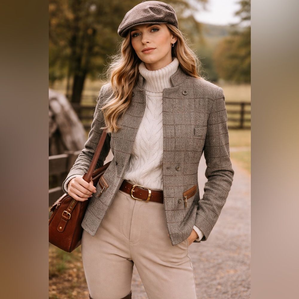 Giorgio Armani Wool Cashmere SilkJacket Tailored Equestrian Heritage Blazer